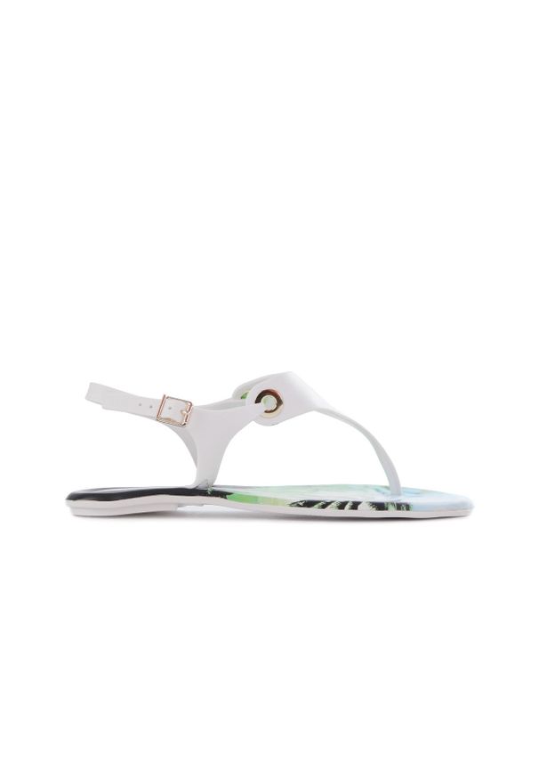 Sandały Dijean 261 985 Whit Palm Trees, Biały, Guma - 39. Okazja: na plażę. Kolor: biały. Materiał: tworzywo sztuczne. Sezon: lato. Styl: klasyczny