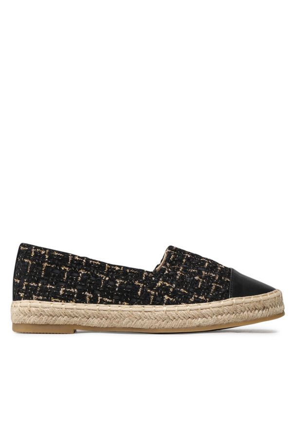 DeeZee Espadryle WSS990-104 Czarny. Kolor: czarny. Materiał: skóra