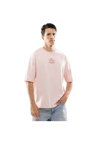 SIROKO - Męska koszulka z krótkim rękawem z bawełny organicznej Lifestyle Siroko Naia. Kolor: różowy. Materiał: bawełna. Długość rękawa: krótki rękaw. Długość: krótkie #1