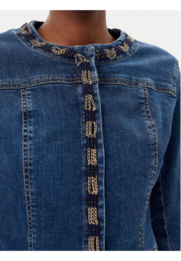 Liu Jo Kurtka jeansowa UA5135 D4448 Niebieski Regular Fit. Kolor: niebieski. Materiał: bawełna