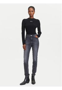 Karl Lagerfeld - KARL LAGERFELD Sweter A3W18025 Czarny Slim Fit. Typ kołnierza: dekolt w karo. Kolor: czarny. Materiał: wiskoza #4