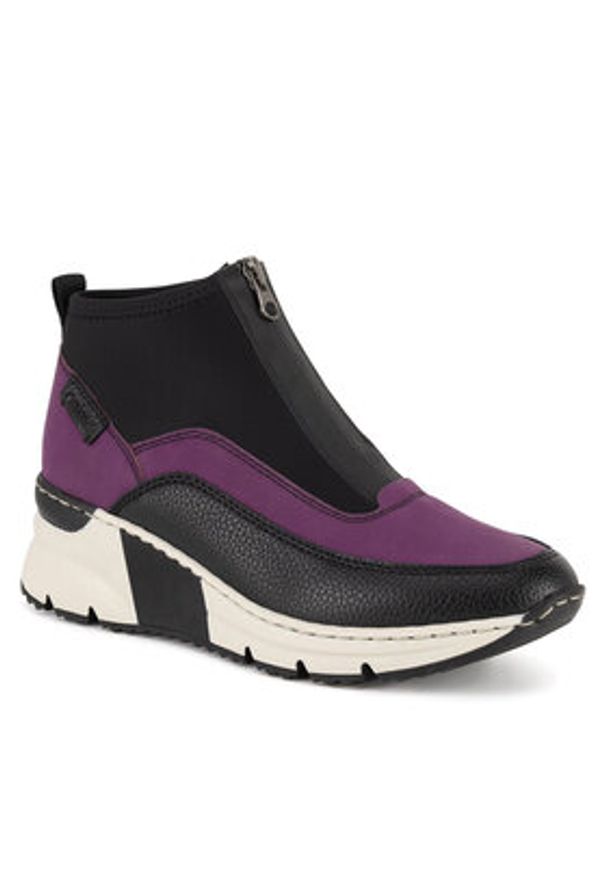 Rieker Botki N6352-30 Czarny. Kolor: czarny. Materiał: materiał