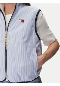 Tommy Jeans Bezrękawnik Tjw Reversible Teddy Vest DW0DW20233 Błękitny Regular Fit. Kolor: niebieski. Materiał: syntetyk. Długość rękawa: bez rękawów