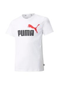 Koszulka dla dzieci Puma ESS+ 2 Col Logo Tee. Kolor: biały