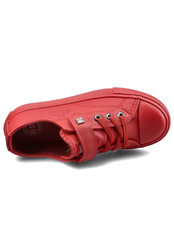 Big-Star - Czerwone Trampki Big Star Dziecięce Buty Na Rzep. Zapięcie: rzepy. Kolor: czerwony. Materiał: guma, materiał, skóra ekologiczna, skóra. Szerokość cholewki: normalna. Styl: młodzieżowy