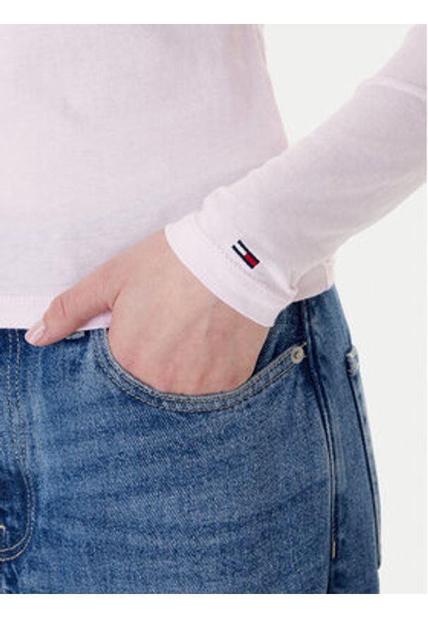 Tommy Jeans Bluzka Essential DW0DW21844 Różowy Regular Fit. Kolor: różowy. Materiał: bawełna
