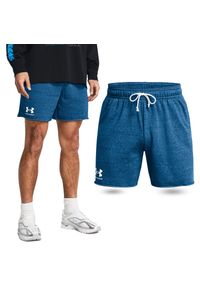 Spodenki sportowe męskie Under Armour UA Rival Terry. Kolor: niebieski. Sport: fitness