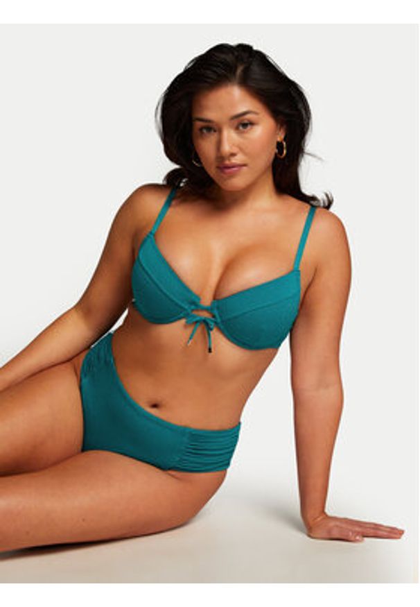 Hunkemöller Dół od bikini Relief 204841 Zielony. Kolor: zielony. Materiał: syntetyk