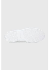 Calvin Klein buty skórzane kolor biały. Nosek buta: okrągły. Zapięcie: sznurówki. Kolor: biały. Materiał: skóra #5