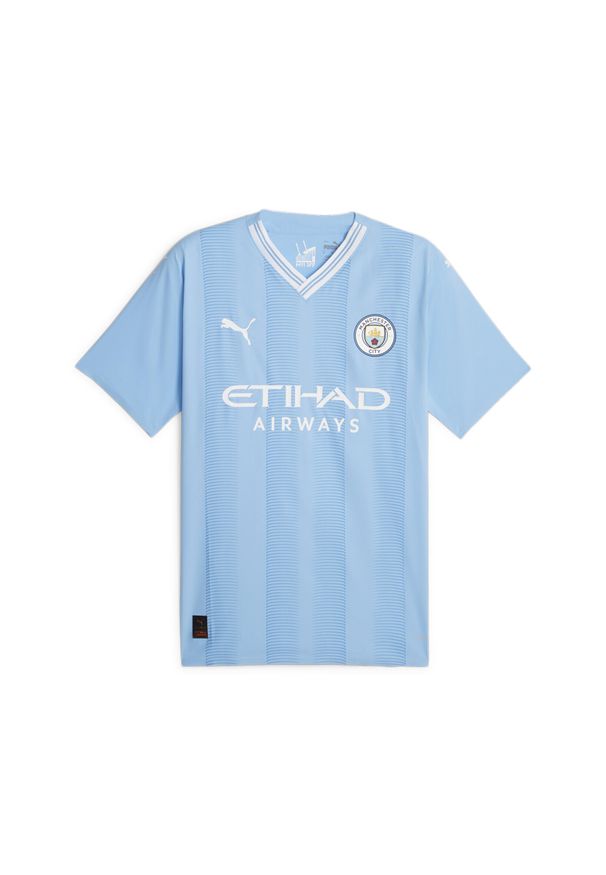 Puma - Męska autentyczna koszulka domowa Manchester City 23/24 PUMA. Kolor: wielokolorowy, niebieski, biały. Sport: piłka nożna