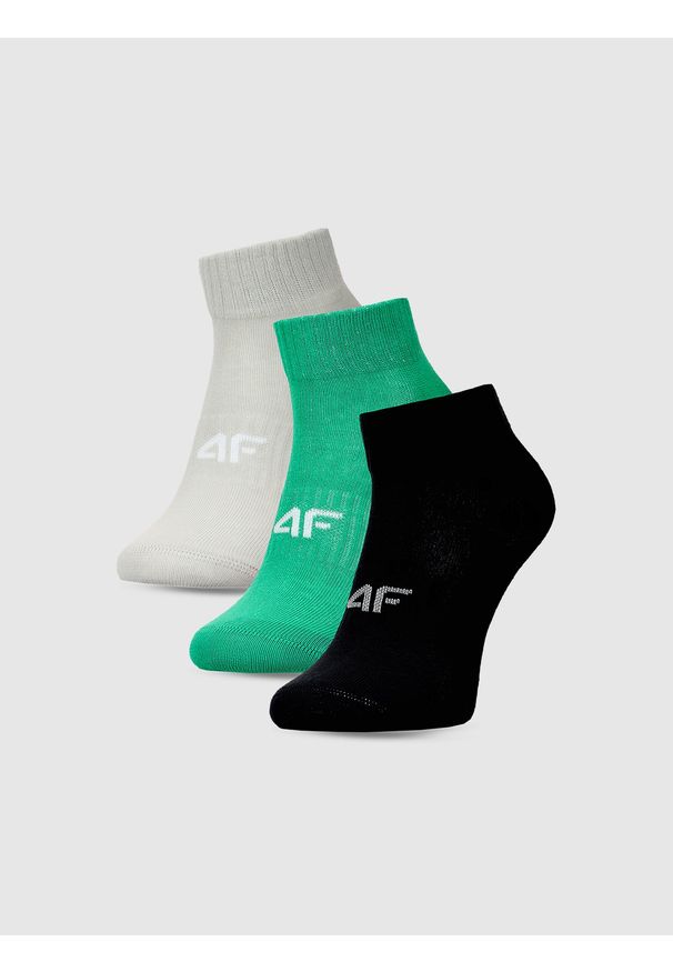 4f - 4F Skarpetki casual za kostkę (3-pack) chłopięce - multikolor 38-40. Kolor: wielokolorowy. Materiał: bawełna, włókno, materiał, poliamid, elastan