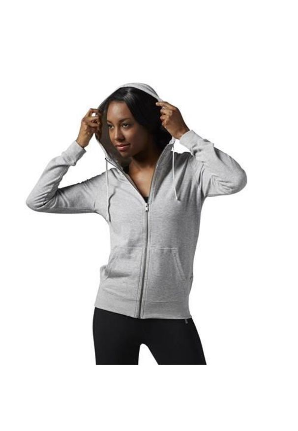 Bluza sportowa damska Reebok EL Full Zip. Typ kołnierza: kaptur. Kolor: szary