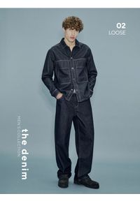 Reserved - Jeansy loose fit - granatowy. Kolor: niebieski