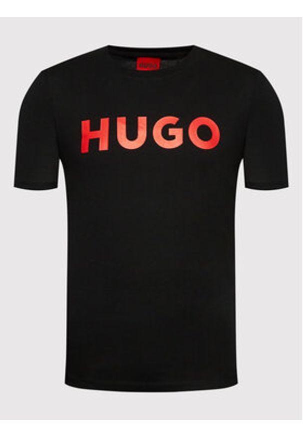 Hugo T-Shirt Dulivio 50467556 Czarny Regular Fit. Kolor: czarny. Materiał: bawełna