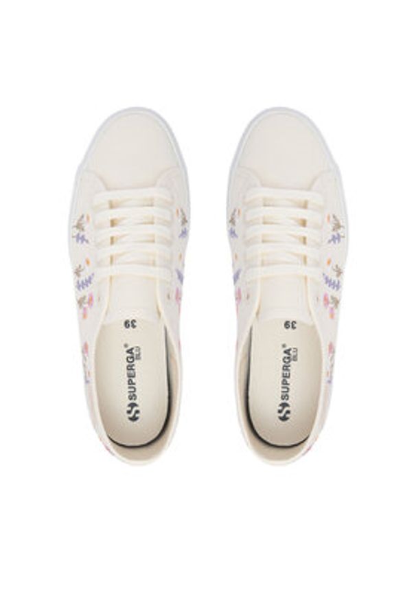 Superga Tenisówki 3750 Flower Embroidery Leggera S8161ZW Biały. Kolor: biały. Materiał: materiał