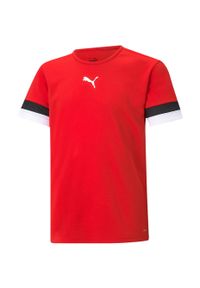 Koszulka piłkarska dla dzieci Puma teamRISE Jersey Jr. Kolor: wielokolorowy, czarny, czerwony. Materiał: jersey. Sport: piłka nożna