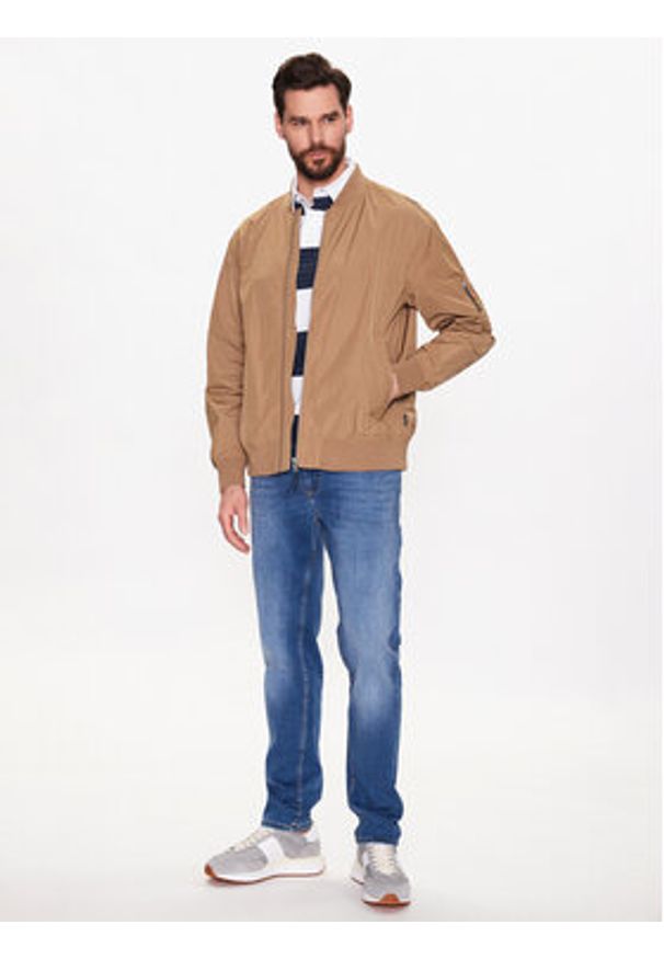 Lindbergh Kurtka bomber 30-321000 Brązowy Regular Fit. Kolor: brązowy. Materiał: bawełna, syntetyk