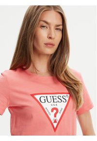 Guess T-Shirt W1YI1B I3Z14 Koralowy Regular Fit. Kolor: pomarańczowy. Materiał: bawełna #4