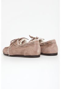 Loafersy damskie zamszowe z futerkiem PESERICO. Materiał: zamsz, futro #4