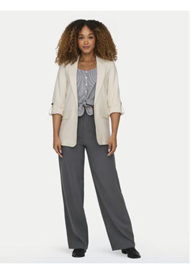 only - ONLY Marynarka Aris 15310839 Beżowy Loose Fit. Kolor: beżowy. Materiał: wiskoza