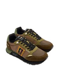 Aeronautica Militare - AERONAUTICA MILITARE Zielono-brązowe sneakersy męskie, Rozmiar 41. Okazja: na co dzień. Kolor: czarny. Materiał: materiał #3