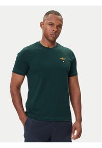 Aeronautica Militare T-Shirt 252TS1580UJ00372 Zielony Regular Fit. Kolor: zielony. Materiał: bawełna