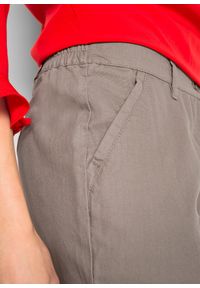 bonprix - Spodnie z mieszanki lnu i bawełny. Kolor: brązowy. Materiał: bawełna, len #2