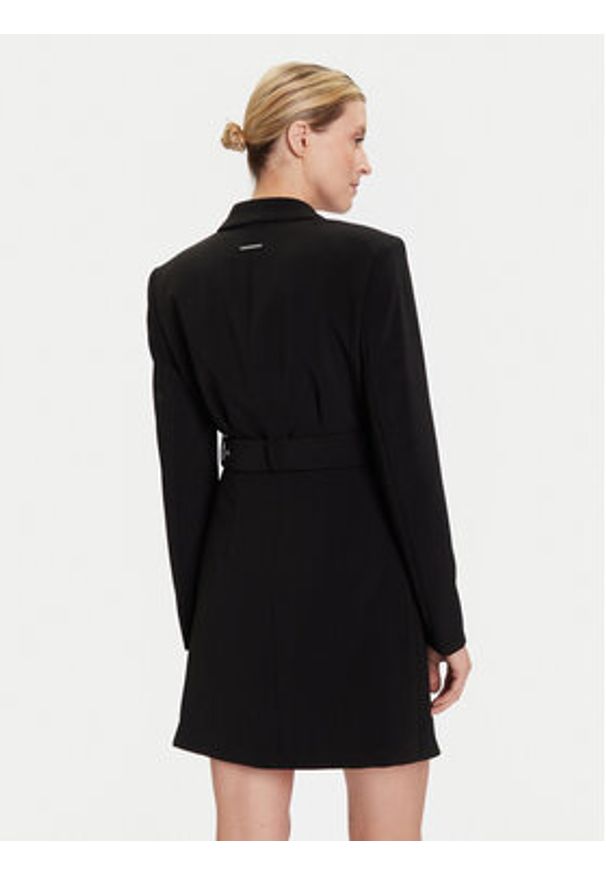 Karl Lagerfeld - KARL LAGERFELD Sukienka koktajlowa A4W13023 Czarny Slim Fit. Typ kołnierza: dekolt w karo. Kolor: czarny. Materiał: lyocell. Styl: wizytowy