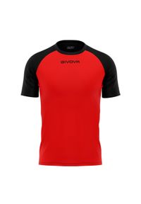 Koszulka piłkarska dla dzieci Givova Capo MC. Kolor: czarny, czerwony, wielokolorowy. Sport: piłka nożna