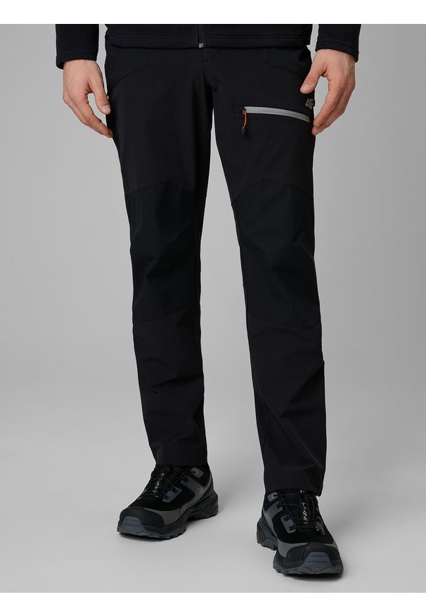 4f - 4F Spodnie trekkingowe szybkoschnące męskie - czarne XXL. Kolor: czarny. Materiał: tkanina, materiał. Długość: długie. Sport: wspinaczka, turystyka piesza