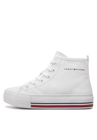 TOMMY HILFIGER - Tommy Hilfiger Trampki High Top Lace-Up Sneaker T3A9-33188-1687 M Biały. Kolor: biały. Materiał: materiał #3
