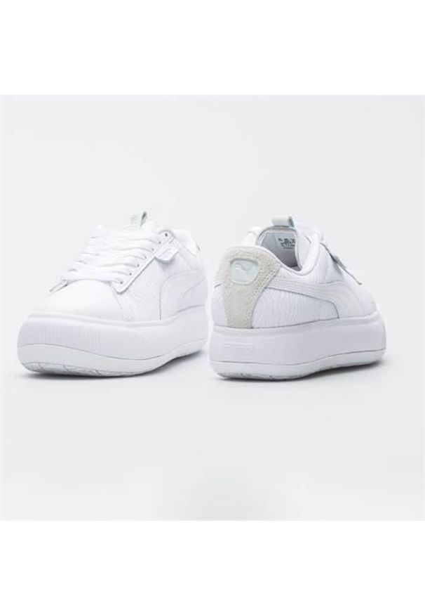 Buty do chodzenia damskie Puma Suede Mayu ST Wns. Zapięcie: sznurówki. Kolor: biały. Materiał: guma, zamsz, materiał, tkanina. Szerokość cholewki: normalna. Model: Puma Suede. Sport: turystyka piesza