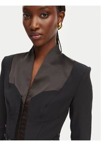 Elisabetta Franchi Marynarka GI-202-61E2-V590 Czarny Regular Fit. Kolor: czarny. Materiał: syntetyk #4