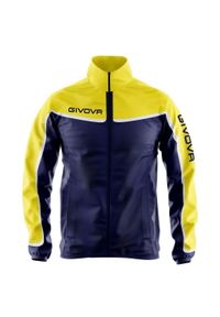 Unisex Kurtka Sportowa Givova Asia Niebiesko-Żółta 3XS. Kolor: niebieski, wielokolorowy, żółty. Materiał: nylon. Sport: piłka nożna
