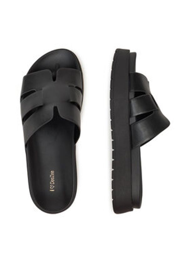DeeZee Klapki HY69916-5 Czarny. Kolor: czarny. Materiał: materiał