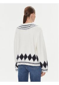 TOMMY HILFIGER - Tommy Hilfiger Sweter Fairisle WW0WW40089 Écru Oversize. Materiał: wełna, syntetyk #4