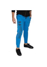 Spodnie dresowe męskie Under Armour. Kolor: niebieski. Materiał: dresówka. Sport: fitness