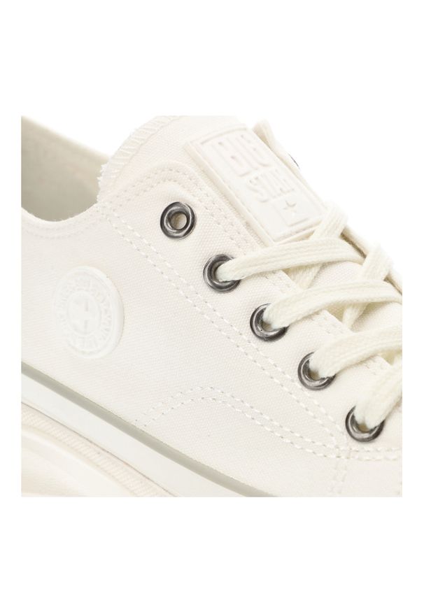 Big-Star - Białe Trampki Big Star Sportowe Obuwie Damskie. Okazja: na spacer, na co dzień. Zapięcie: sznurówki. Kolor: biały. Sezon: lato. Styl: sportowy