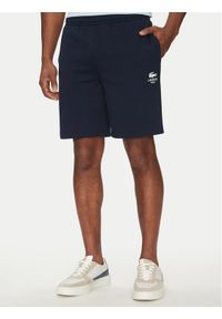 Lacoste Szorty sportowe Unisex GH0990 Granatowy Regular Fit. Kolor: niebieski. Materiał: bawełna