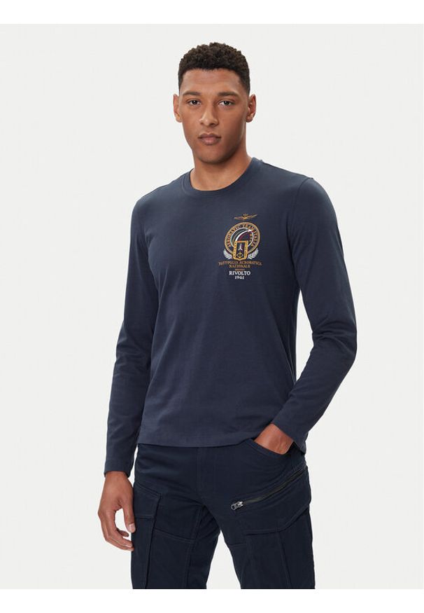 Aeronautica Militare Longsleeve 252TS2467UJ00703 Granatowy Regular Fit. Kolor: niebieski. Materiał: bawełna. Długość rękawa: długi rękaw