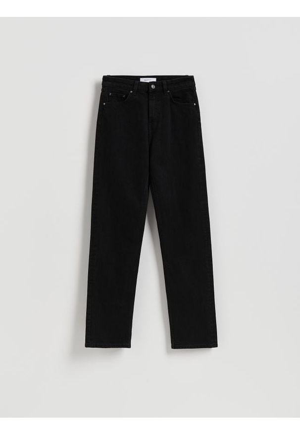 Reserved - Jeansy straight - czarny. Kolor: czarny