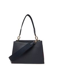 TOMMY HILFIGER - Tommy Hilfiger Torebka Th Her Med Satchel Corp AW0AW17830 Granatowy. Kolor: niebieski. Materiał: skórzane