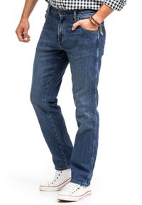 Wrangler - WRANGLER TEXAS MĘSKIE SPODNIE JEANSOWE THE MOMENT AUTHENTIC STRAIGHT W121OCR25 112319229. Okazja: na spotkanie biznesowe. Styl: biznesowy, elegancki