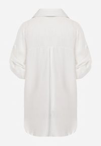 Renee - Biała Wiskozowa Koszula Nietoperz z Regulowanymi Rękawami i Haftem Drenesh. Kolor: biały. Materiał: wiskoza. Wzór: haft. Styl: boho #6