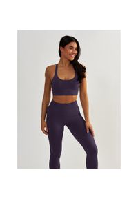 BESHAPED - Stanik Fitness BeShaped Gym Queen Bezszwowy. Kolor: fioletowy. Materiał: nylon. Sport: fitness