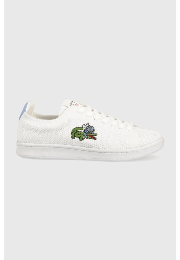 Lacoste sneakersy x Bridgerton Carnaby Piquee kolor biały 45SFA0095. Nosek buta: okrągły. Kolor: biały. Materiał: guma