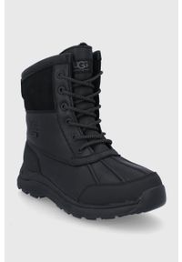 Ugg - UGG Śniegowce skórzane Adirondack III Hiker damskie kolor czarny. Nosek buta: okrągły. Zapięcie: sznurówki. Kolor: czarny. Materiał: skóra #4