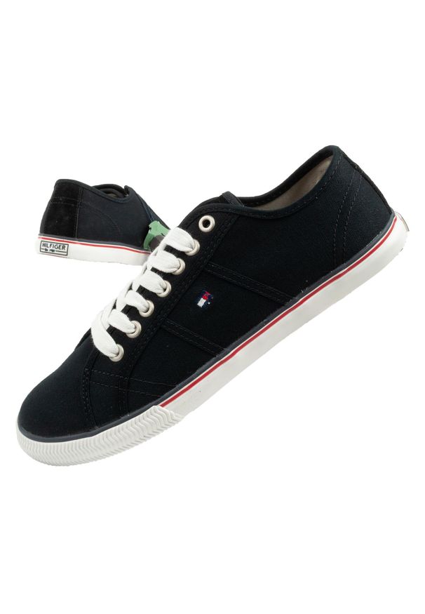 TOMMY HILFIGER - Buty sportowe trampki do chodzenia męskie Tommy Hilfiger. Kolor: czarny. Sport: turystyka piesza