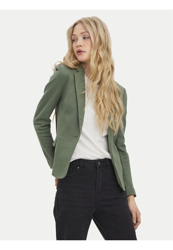 Vero Moda Marynarka Julia 10154123 Zielony Regular Fit. Kolor: zielony. Materiał: bawełna