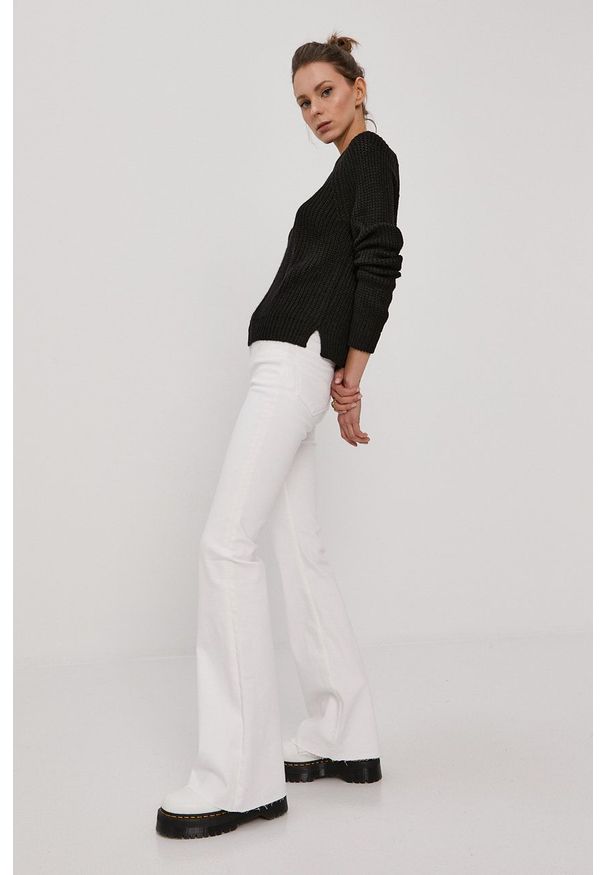 Vero Moda - Sweter. Okazja: na co dzień. Kolor: czarny. Materiał: włókno, materiał. Długość rękawa: raglanowy rękaw. Styl: casual